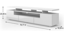 Arte Modern Eva Tv Cabinet In White With Led W1950mm X H510mm X D420mm - thumbnail 3