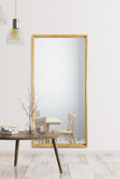 "Mirroroutlet The Naturalis - Solid Oak Rounded Corner Leaner / Wall Mirror 71"" X 35"" (180Cm X 90Cm) Scandinavian 'scandi' Inspired" - thumbnail 2