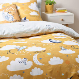 Peter Rabbit™ Sleepy Head Double Duvet Cover Set, Polyester, Cotton, Ochre - thumbnail 4