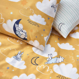 Peter Rabbit™ Sleepy Head Double Duvet Cover Set, Polyester, Cotton, Ochre - thumbnail 5