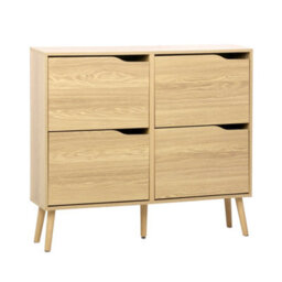 Sweeek - Wood Effect Shoe Cabinet 4 Drawers, Natural, 110X23X96 Cm - Nepal - thumbnail 2