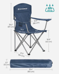 LEDREM Set Of 2 Folding Camping Chairs, Comfortable, Heavy Duty Structure, Outdoor Chair With Cup Holder,twilight Blue - thumbnail 7