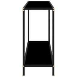 Berkfield Console Table Black 120X35X75 Cm Tempered Glass - thumbnail 3