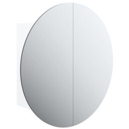 Berkfield Bathroom Cabinet With Round Mirror&led White 40X40X17.5 Cm - thumbnail 2