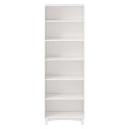 White 6-Tier Tall Wooden Bookcase Home Display Storage Shelving Unit - thumbnail 2