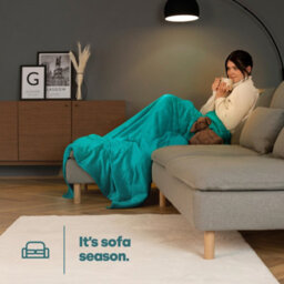 Livivo Single Fleece Blanket In Ocean Blue Colour - thumbnail 4