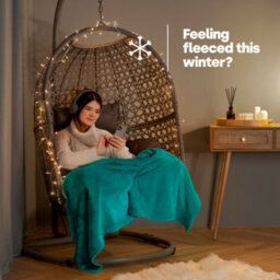 Livivo Single Fleece Blanket In Ocean Blue Colour - thumbnail 2