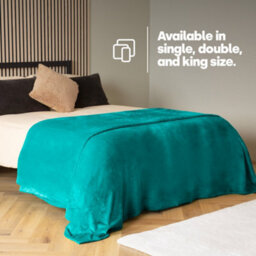 Livivo Single Fleece Blanket In Ocean Blue Colour - thumbnail 8
