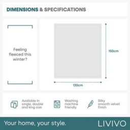 Livivo Single Fleece Blanket In Ocean Blue Colour - thumbnail 9