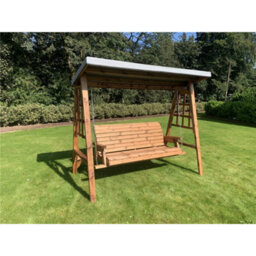 Marlborough Traditional Brighton Three Seater Swing With 1 X Winchester Cushion Grey & 2 X Scatter Cushion Grey - thumbnail 3