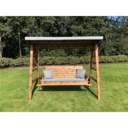 Marlborough Traditional Brighton Three Seater Swing With 1 X Winchester Cushion Grey & 2 X Scatter Cushion Grey - thumbnail 2