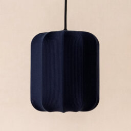 CGC Lighting Cgc Lila Navy Cylinder Ribbed Stretch Cotton Fabric Lampshade - thumbnail 1