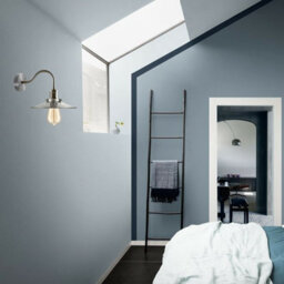 Ledsone Vintage Satin Nickel Wall Sconce Bathroom Swan Neck Wall Light, Antique Flat Lamp Shade - thumbnail 4