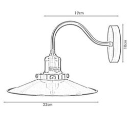 Ledsone Vintage Satin Nickel Wall Sconce Bathroom Swan Neck Wall Light, Antique Flat Lamp Shade - thumbnail 8