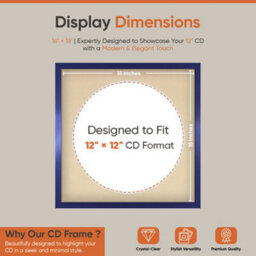 "16X16"" Purple Sleek Vinyl Record Frame With Ivory Mount For 12 Inch Lp Disc - Ak Frames" - thumbnail 2
