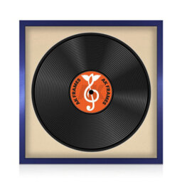 "16X16"" Purple Sleek Vinyl Record Frame With Ivory Mount For 12 Inch Lp Disc - Ak Frames" - thumbnail 1
