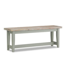 Statement Furniture Florence Bench, Wooden Dining Bench 120Cm  - Sage Green