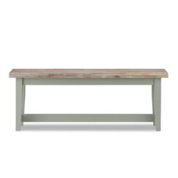 Statement Furniture Florence Bench, Wooden Dining Bench 120Cm  - Sage Green - thumbnail 6
