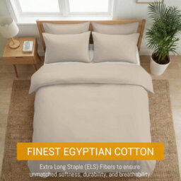 Pamposh 400 Thread Count Egyptian Cotton Double Duvet Cover Set Premium Cotton Breathable Luxury Bedding Set With Zipper Closure - thumbnail 9