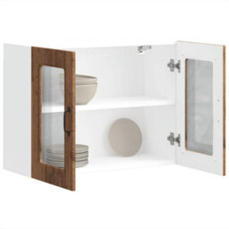 Walplus Kitchen Wall Cabinet With Glass Door Kalmar Old Wood Engineered Wood - thumbnail 5