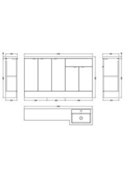 Hudson Reed Fusion 1500mm Right-Hand Freestanding Vanity Unit With Polymarble Basin, Anthracite - thumbnail 6