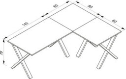 Vcm Desk Lona Black / Honey Oak H. 76 X W. 220 X D. 160 Cm - thumbnail 3
