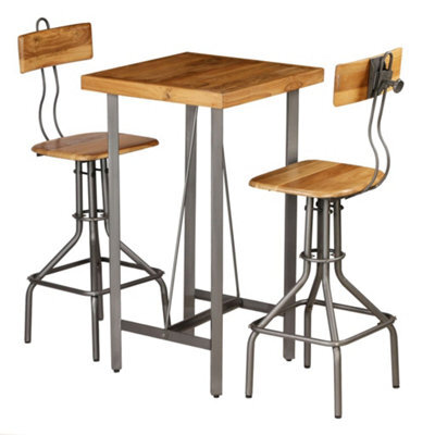 Berkfield Bar Set 3 Pieces Solid Reclaimed Teak - image 1