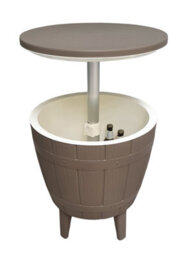 Signature Weave Wood Effect Barrel Shaped Ice Bucket Coffee Side Table Neutral