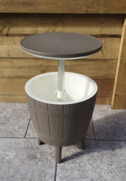 Signature Weave Wood Effect Barrel Shaped Ice Bucket Coffee Side Table Neutral - thumbnail 2