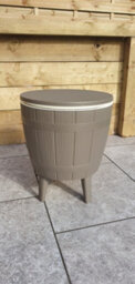 Signature Weave Wood Effect Barrel Shaped Ice Bucket Coffee Side Table Neutral - thumbnail 4