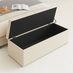 150Cm Chesterfield Ottoman Storage Box, Cream Plush Velvet Upholstered Blanket Box, End Of Bed Bench, Deep Storage Chest - thumbnail 2