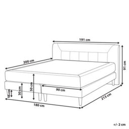 Beliani Divan Bed Velvet Marquise 180 X 200 Cm (Eu Super King) Grey - thumbnail 3