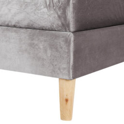 Beliani Divan Bed Velvet Marquise 180 X 200 Cm (Eu Super King) Grey - thumbnail 8