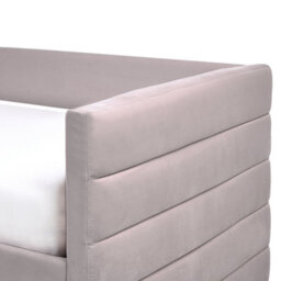 Wyld And Coco Velvetnest Light Grey Daybed 90 X 200 Cm With Slatted Frame And Storage Drawers - thumbnail 8