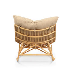 Desser Natural Rattan Papasan Rocking Chair With Square Cushion - Indoor & Dry Outdoor Use - Latte - thumbnail 3