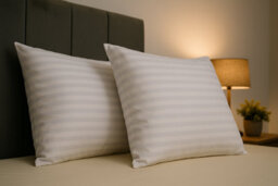 ARLinens Stripes Pillows Hollowfiber Filled Bounce Back Hotel Quality Pillows Pack Of 2 - thumbnail 2