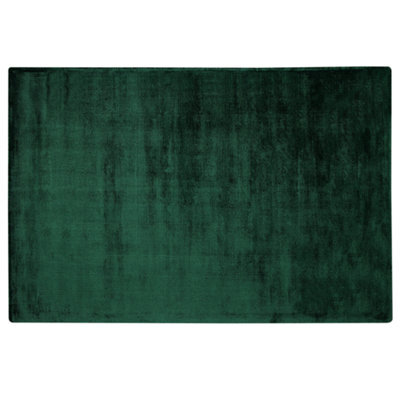 Beliani Rug Gesi Ii Dark Green 140 X 200 Cm Viscose - image 1
