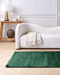 Beliani Rug Gesi Ii Dark Green 140 X 200 Cm Viscose - thumbnail 2