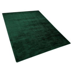 Beliani Rug Gesi Ii Dark Green 140 X 200 Cm Viscose - thumbnail 4