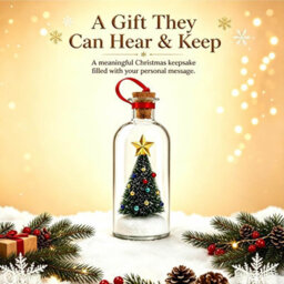 Amorly Recordable Christmas Message In A Bottle Ornament, Voice Recording & Playback Xmas Decor Gift For Family Friends - thumbnail 3