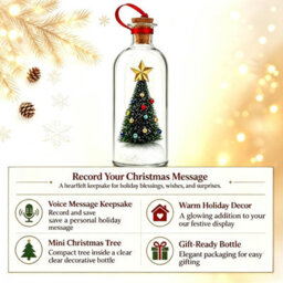 Amorly Recordable Christmas Message In A Bottle Ornament, Voice Recording & Playback Xmas Decor Gift For Family Friends - thumbnail 6
