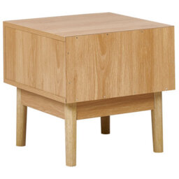 Wyld And Coco Astrahome Bedside Nightstand With Pine Wood Drawer And Rattan Front, Compact W40 X D42 X H40Cm - thumbnail 5