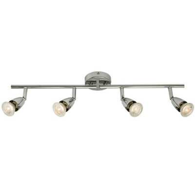 Led Adjustable Ceiling Spotlight Chrome Plate Quad Gu10 Kitchen Bar Downlight - image 1