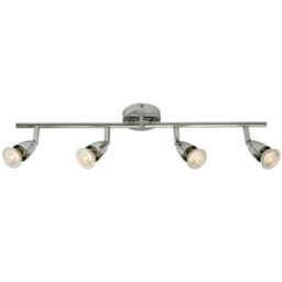 Led Adjustable Ceiling Spotlight Chrome Plate Quad Gu10 Kitchen Bar Downlight - thumbnail 1