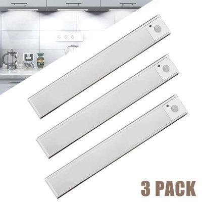 Usb Rechargeable Dimmable Cabinet Lamp, 20Cm, Motion-Activated With 54 Leds, 3-Piece Set - image 1