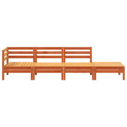 Berkfield Garden Sofa 4-Seater Wax Brown Solid Wood Pine - thumbnail 4