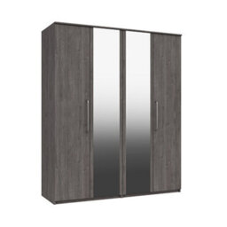 Rochester 4 Door Robe With 2 Mirrors - Dark Grey Oak On Express Delivery And Ready Assembled - thumbnail 2