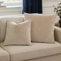 Paoletti Evoke Cut Velvet Feather Filled Cushion, Oyster, 45 X 45Cm - thumbnail 6