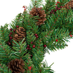 Living And Home 30Cm Artificial Christmas Wreath Decorated With Berries And Pine Cones. - thumbnail 3