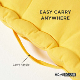 Homescapes Cotton Yellow Floor Cushion, 50 X 50 Cm - thumbnail 5